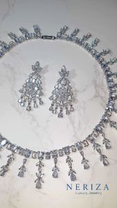 Neriza Jewelry/ชุดเครื่องประดับเจ้าสาวเกรดท๊อปงานจิวเวลรี่ประกายไฟเทียบเท่าเพชรแท้ จัดส่งฟรีพร้อมกล่อง NSW080