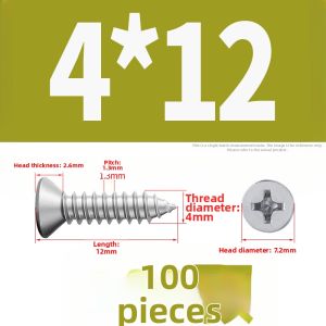 POWER&STRONG | Flat Head Cross Recessed Self-Tapping Screws