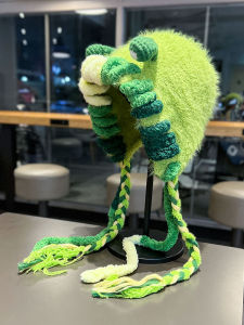 Cute Ugly Monster Plush Hat Womens Autumn Winter Thick Warm Ear Protection Hat Lovely Funny Fluffy Head Cover Cap