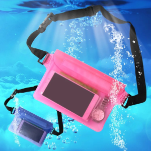 Three Layer Sealed Waterproof Bag With Touch Screen Adjustable Waistband For Underwater Protection Beach Swimming Rowing IPho