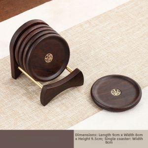 Wooden Tea Cup Mat Office Wooden Tea Cup Coaster Gongfu Tea Set Accessories Heat Resistant Tea Cup Coaster Tea Ceremony Insulated Pad