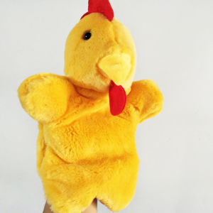 cock hen chicken hand puppet children stuffed plush toy