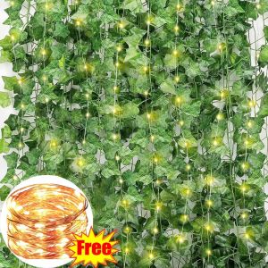 Simulated Plant Light String Ivy Leaf Fairy Lights Battery Powered Wedding Birthday Decoration Garden Fake Plant 30LED String