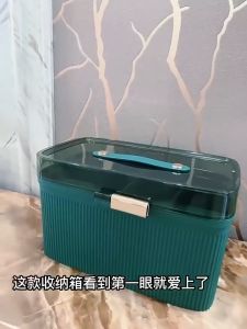 Family First Aid Box Medical Box First Aid Empty Medicine Storage Box Organizer Attached Handle Detachable Tray Mask Storage Box
