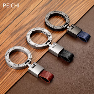 1PC Car Key Holder Zinc Alloy Leather Keychain Portable Carabiner Waist Belt Buckle Key Ring Accessories For Men