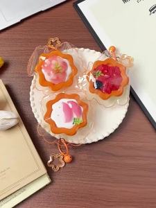 CONUSEA | Kawaii Dessert Keychain Soft Mochi Cake Tart Pie Stress Relief Toy Food-Grade Silicone Fidget Sensory Pinch Fun Gift for Adults