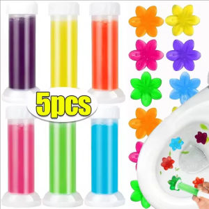 5Pcs Scent Toilet Gel Stamp Deodorant Air Freshener Bathroom Flower Shape Toilet Cleaner WC Cleaning Tool
