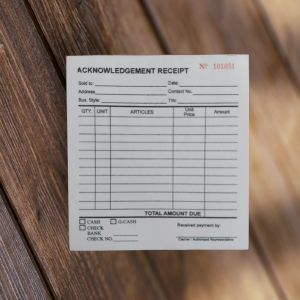 1/4 ACKNOWLEDGEMENT RECEIPT-NO NEED CARBON PAPER-2PLY-50SHEETS PER PAD