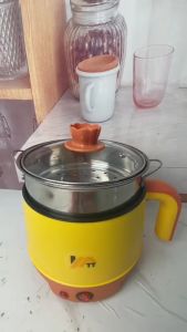 YATT Panci Listrik Serbaguna Dengan Kukusan Panci Elektrik Multifungsi Elektrik Cooker Free Kukusan