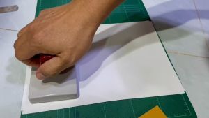 ST ตรายาง "ระวังแตก" ขนาด 6 x 12 cm ตรายางสั่งทำ หมึกในตัว หมึกเกรด A กันน้ำ 100%