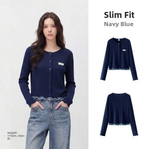 Semir | Autumn Short Sleeve Floral Jacquard Fitted Cardigan