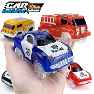 Magic Glowing Race Cars Police Jeep Electric Toys LED Race Track Set Kids Car Parts Birthday Gift for Boys & Girls