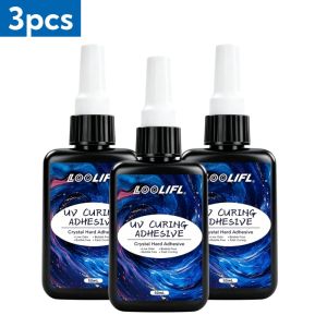 LOOLIFL 50ml UV Curing Crystal Hard Adhesive Low Odor Bubble Free Fast Cure UV Resin Glue for DIY Jewelry And Craft