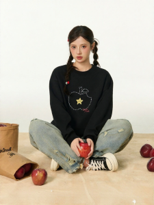 Gbiaior | Floral Print Round Neck Sweatshirt Ins Fashion Style Leisure Wear