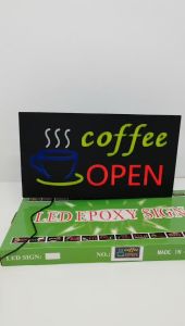 ป้ายไฟ LED ป้ายไฟ coffee OPEN เปิด OPEN ยินดีต้อนรับ WELCOME ป้ายไฟร้าน ป้ายไฟขอความ ป้ายไฟอักษร ตกแต่งหน้าร้าน สวยงาม