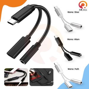 Jack Audio Type C Splitter 2 in 1: Jack 3.5mm & Port Charging