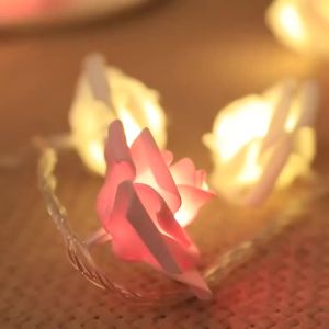 Rose Flower LED String Lights AA Battery Powered Fairy Lighting for Wedding Home Party Birthday Decorations Festival Lighting