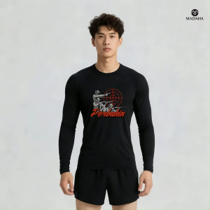 Madaha Kaos Baju Lengan Panjang Dry fit Jersey Olahraga Perbakin Three Shot