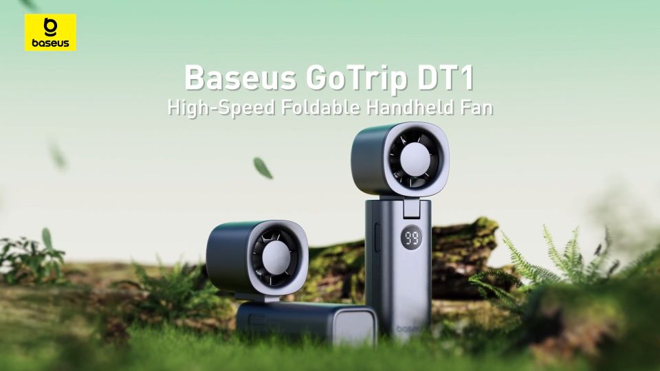 Baseus GoTrip DT1 High-Speed Foldable Handheld Fan Mini and Portable 5 Speeds 4000mAh Capacity