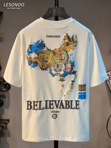 LIANSENNIAO | Chinese Dragon Print Premium Breathable Thin Short Sleeve T-shirt