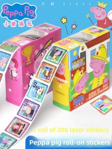 Peppa Pig Stickers Roll Childrens Cartoon Stickers Educational Cup Decals Boys Girls 3-6 Years Old Reward Sticker Book
