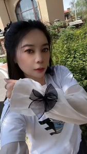 Summer Long Fingerless Gloves Women Loose Sun Protection Sleeves Gloves Lady Thin Bow Ice Tie Arm Sleeve Breathable Mittens