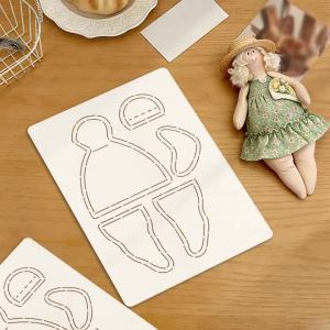 YOMDID 1pc Patchwork Template DIY Rounded Cute Girl Design in Off-White PET Sewing Guide Sewing Template