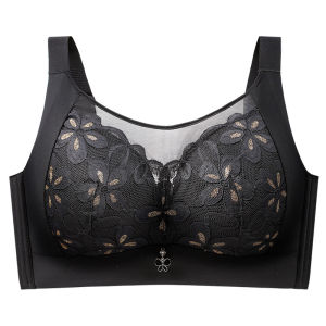 Red Large Size Bra Womens Thin Full Cup Underwear Prevents Sagging D-Cup Tube Top Style Wedding Bra Luxury Cotton Fabric