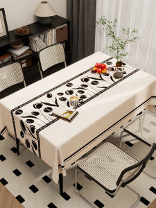 French Style Rectangular PVC Tablecloth Waterproof Oil-resistant Wash-free Luxury Sensation Small Sheepskin Dining Tablecloth