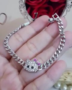 Gelang Free Cincin Anak Perempuan Motif Hello Kitty Silver Terbaru 601b