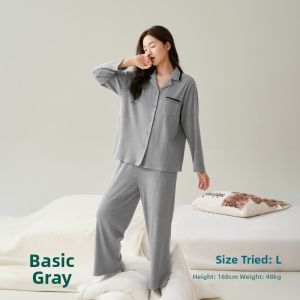 Ultra Soft Womens Long Sleeve Sleepwear Set Suitable for Fall and Winter Wear