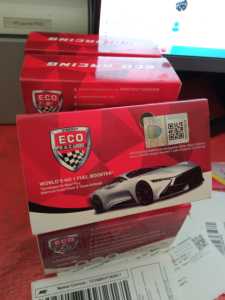 Eco Racing Mobil Bensin 1 Box isi 10 Sachet Barcode