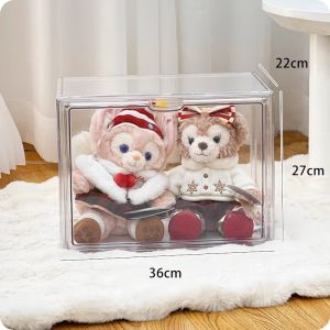 กล่องเก็บตุ๊กตาผ้าฝ้ายอะคริลิค โปร่งแสง กล่องใส่ของเล่นกันฝุ่นตุ๊กตาตัวแสดงตู้โชว์ออแกไนเซอร์สำหรับโฮมออฟฟิศ