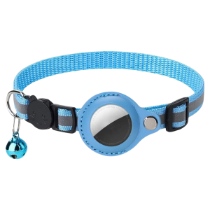 Reflective Pet Collar with Bell for Cats Anti-Lost Tracker Compatible with Apple Airtag Lightweight Comfortable Cat Neckwear