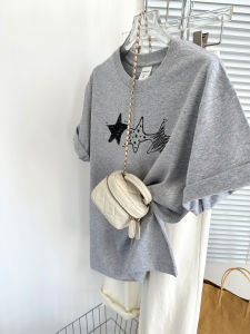 Star Printed Round Neck Loose T-Shirt