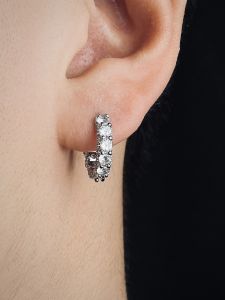 S925 Silver Plated Full Diamond Eternal Earrings for Men and Women Fashion Hip Hop Trend Easiest for Match Fancy Ear Studs Earrings Ins