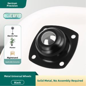 MONLEYTA | Ultra-Thin Stainless Steel Universal Wheels Table Storage Box Hand-Push Cart Mobile Base For Home Use Smooth Rolling Casters