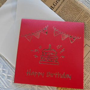 3D Cartoon Birthday Greeting Card with Photo Blowout Feature Music And Light Empty Cake Design Interactive Festive Celebration