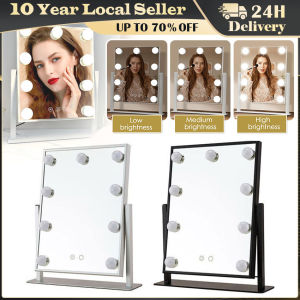 Vanity Mirror with Lights Hollywood Makeup Mirror with 9 LED Bulbs 3 Color Lighting 360°Rotation for Dressing Room & Bedroom