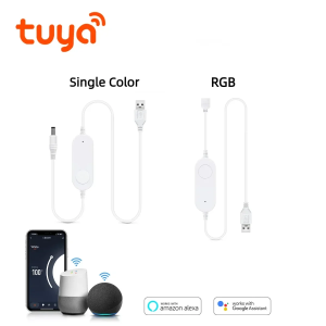 Smart TUYA WiFi LED Controller Switch USB Plug Support Alexa Google Home APP Voice Control For 5V RGB / Single Color LED Light
