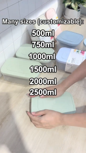 Inochi Hokkaido Rectangular Food Container Set of 3 – 750ml 1500ml 2500ml – BPA-Free Microwave & Freezer Safe