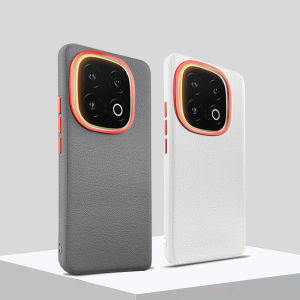 เคสโทรศัพท์มือถือแบบแม่เหล็กโลหะพร้อมกล้องหนังสไตล์เรียบง่ายสำหรับ Iqooz10Turbo pro พร้อมกล้องหนังสีสันสดใส