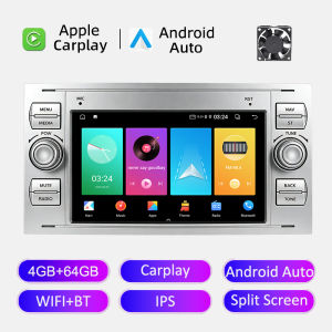 2 Din Autoradio For Ford Mondeo S-max Focus C-MAX Galaxy Fiesta Transit Fusion Connect Kuga Multimedia GPS Carplay BT Stereo