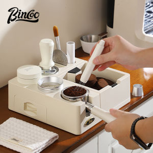 BINCOO Coffee Tamper Station Stand Portafilter Holder Knock Box Distributor Mat 51MM 58MM ABS Espresso Accessories Barista Tools