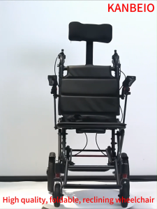 (SG Local inventory)High quality reclining wheelchair lightweight folding wheelchair travel wheelchair with pull rod headrest wheelchair can tilt