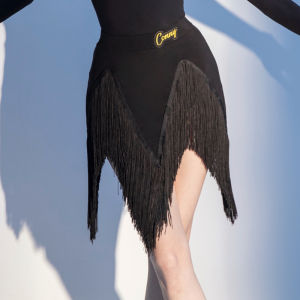 conny | Latin Dance Training Performance Suit Long Sleeves Tassels Skirt