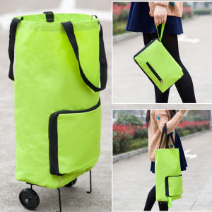 Japanese Style Portable Folding Shopping Bag with Wheels Large Capacity Vegetable Buying Bag Environmental Protection Hand Pulls