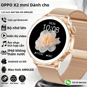 Đồng Hồ Thông Minh Mới 2025 Bộ Nhớ Lớn 4GB Màn Hình AMOLED HD 466x466 Chống Nước IP68 Thiết Bị Theo Dõi Thể Dục Đo Nhịp Tim Dành Cho Nam Nữ Tương Thích Với OPPO Và WeChat