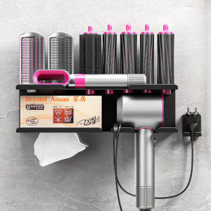  Hair Curling Iron Storage Rack Blow Dryer Holder Metal Bathroom Organizer Universal Accessory for Home Use