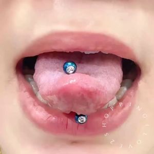 Medical steel stainless steel titanium steel hypoallergenic drill tongue 医用钢不锈钢钛钢防过敏镶钻 舌钉锁骨钉耳骨杆